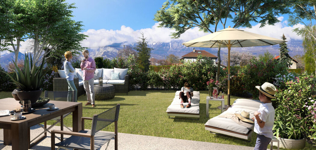 Programme immobilier neuf Les jardins de Ferrandiere - Champagnier : Appartements T2–T4 avec terrasses, balcons et isolation RT2012 proche de l’école (38800) - Référence : 11958