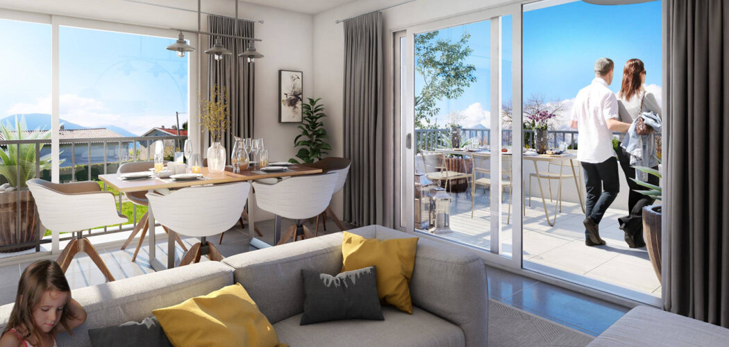 Programme immobilier neuf Les jardins de Ferrandiere - Champagnier : Appartements T2–T4 avec terrasses, balcons et isolation RT2012 proche de l’école (38800) - Référence : 11958