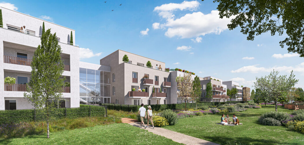 Programme immobilier neuf Les Jardins d'Henri IV - Chartres : appartements neufs dans le secteur des Clos, 12 min du centre en bus (28000) - Référence : 11405