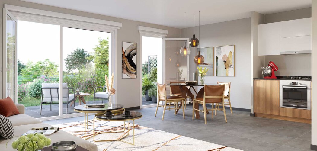 Programme immobilier neuf Le Clos Chantereine - Chelles : appartements et maisons neuves à 600 m du centre commercial Terre-Ciel (77500) - Référence : 15683