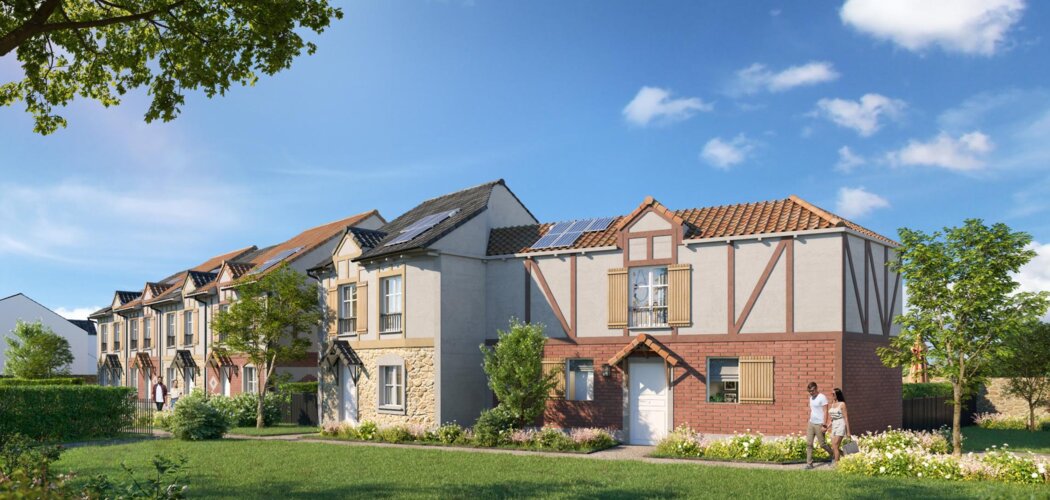 Programme immobilier neuf Le Clos Chantereine - Chelles : appartements et maisons neuves à 600 m du centre commercial Terre-Ciel (77500) - Référence : 15683