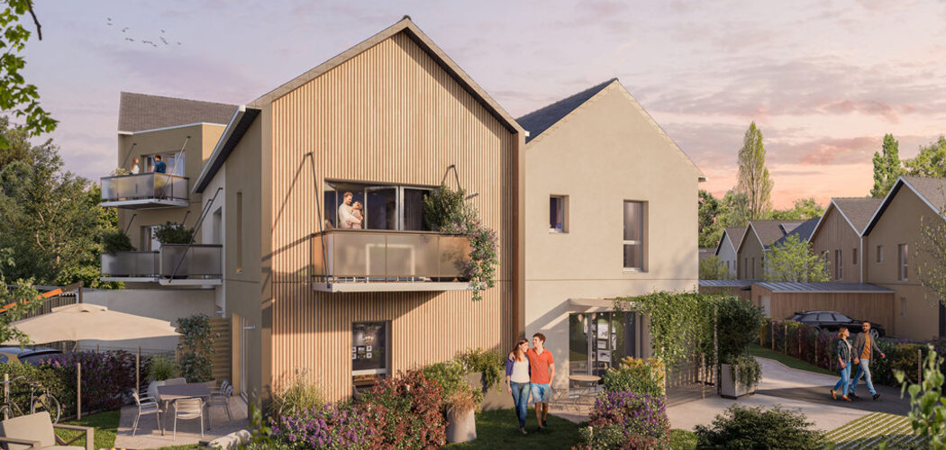 Programme immobilier neuf DOMAINE D'ANJOU - Chemillé-en-Anjou : Appartements studio–T4 et maisons T3–T5 avec jardins privatifs, parking résident et proximité centre bourg (49120) - Référence : 9850