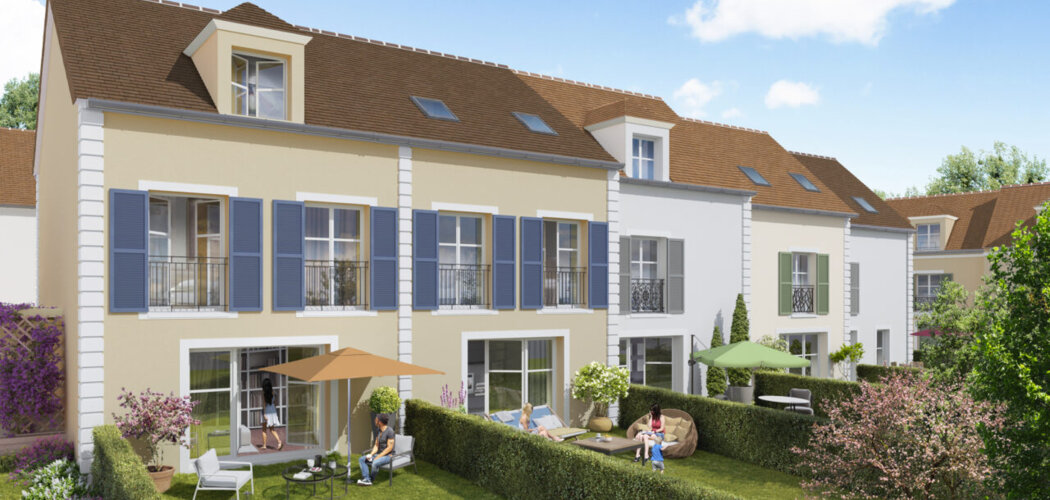 Programme immobilier neuf Les Demeures des Coteaux - Chennevières-sur-Marne : Maisons T4–T5 avec jardins privatifs, chemins piétonniers et luminosité au cœur du quartier des Coteaux (94430) - Référence : 14383