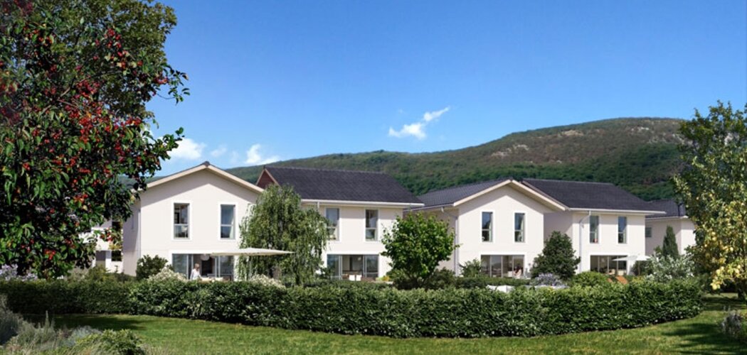 Programme immobilier neuf LES VILLAS DU VERGER - Chevrier : 32 maisons T4–T5 avec jardins privatifs et vue sur les Alpes au pied du Salève (74520) - Référence : 1378