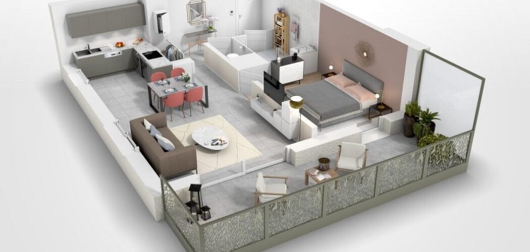 Programme immobilier neuf Domaine Férédie - Claix : Appartements T3–T5 avec terrasses, jardins et isolation RT2012 en plein cœur de ville (38640) - Référence : 14220