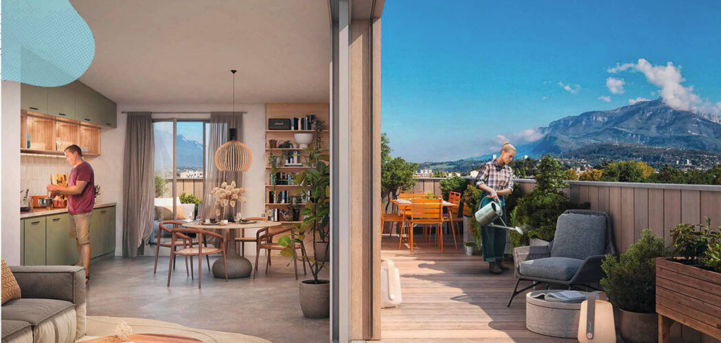 Programme immobilier neuf LES DEMEURES DE GAÏA - Cognin : appartements neufs du 2 au 5 pièces en écoquartier Villeneuve (73160) - Référence : 15122