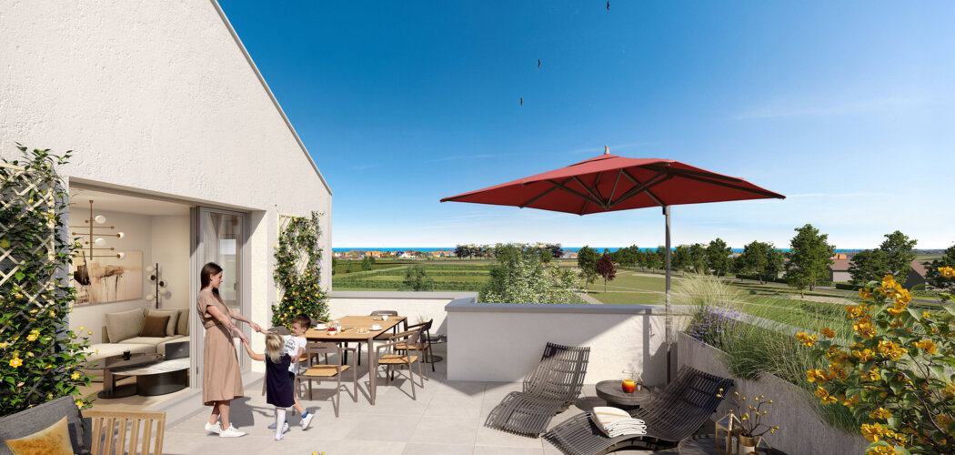 Programme immobilier neuf LES REFLETS DE NACRE - Courseulles-sur-Mer à quelques minutes à pied de la plage (14470) - Référence : 14527