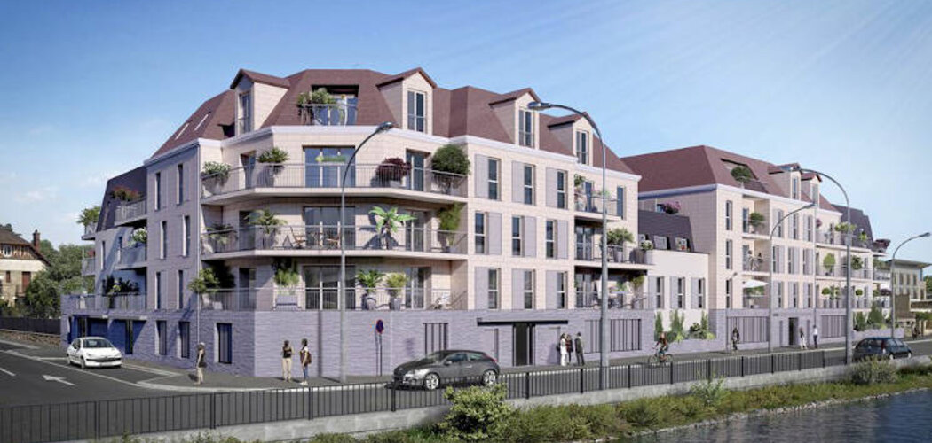 Programme immobilier neuf LES TERRASSES DE L'OISE - Creil : Appartements T2–T4 avec balcons, terrasses et vue sur l’Oise en face de l’île Saint-Maurice (60100) - Référence : 12913