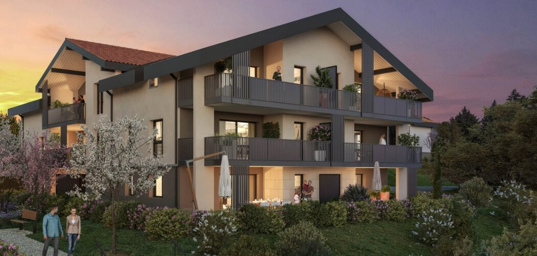 Programme immobilier neuf OUREA - Crozet : Appartements T2–T4 avec jardins privatifs, bornes électriques et proximité station Mont-Jura (01170) - Référence : 14278