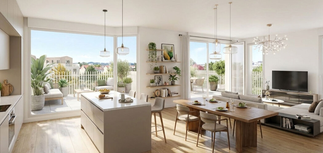 Programme immobilier neuf Entracte - Décines Charpieu appartements lumineux proche tramways T3 et T7 (69150) - Référence : 17559