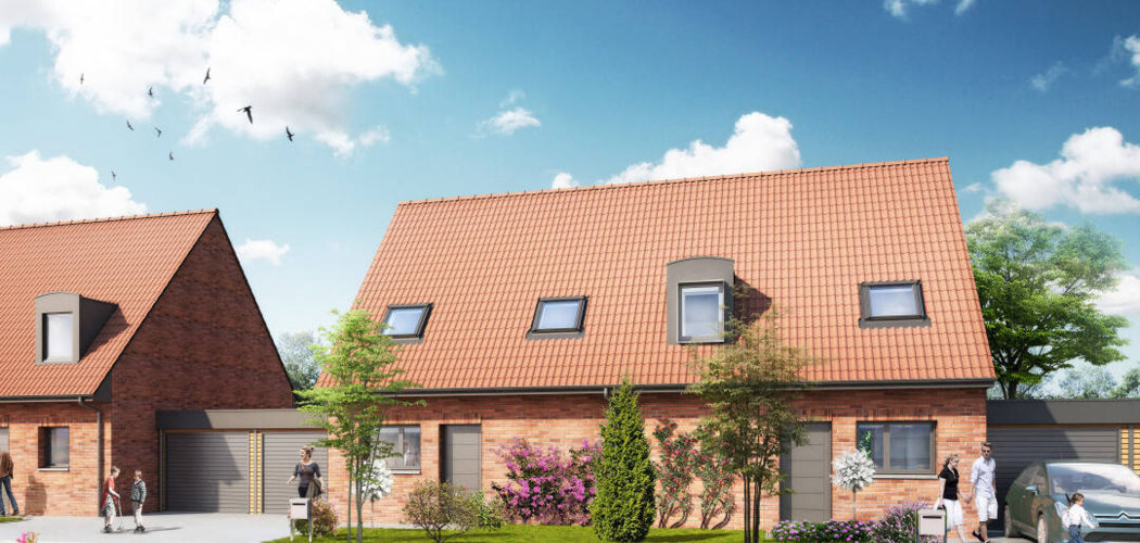 Programme immobilier neuf Les Maisons du Château - Denain maisons neuves en lisière de l’Escaut (59220) - Référence : 11195