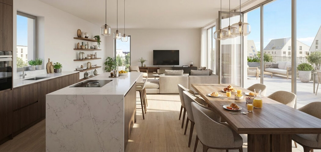 Programme immobilier neuf BILOBA - ACCESSION ABORDABLE - Dijon : Appartements studio–T4 avec toits-terrasses, cuisines équipées et écoquartier proche des commerces (21000) - Référence : 14632