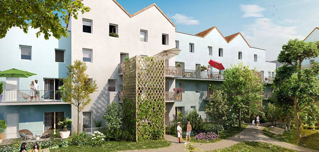 Programme immobilier neuf SOLSTICES - Dijon : Appartements T2–T5 avec jardins, potagers partagés et 1500 m² d’espaces verts dans l’écocité du Jardin des Maraîchers (21000) - Référence : 14401