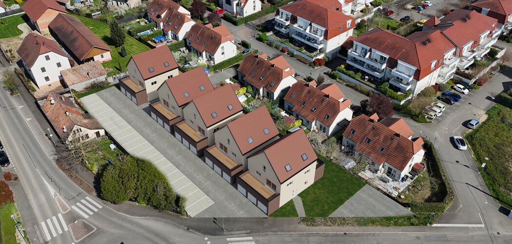 Programme immobilier neuf Les duos du Ried - Ebersheim secteur résidentiel proche bus A et gare TER (67600) - Référence : 13853