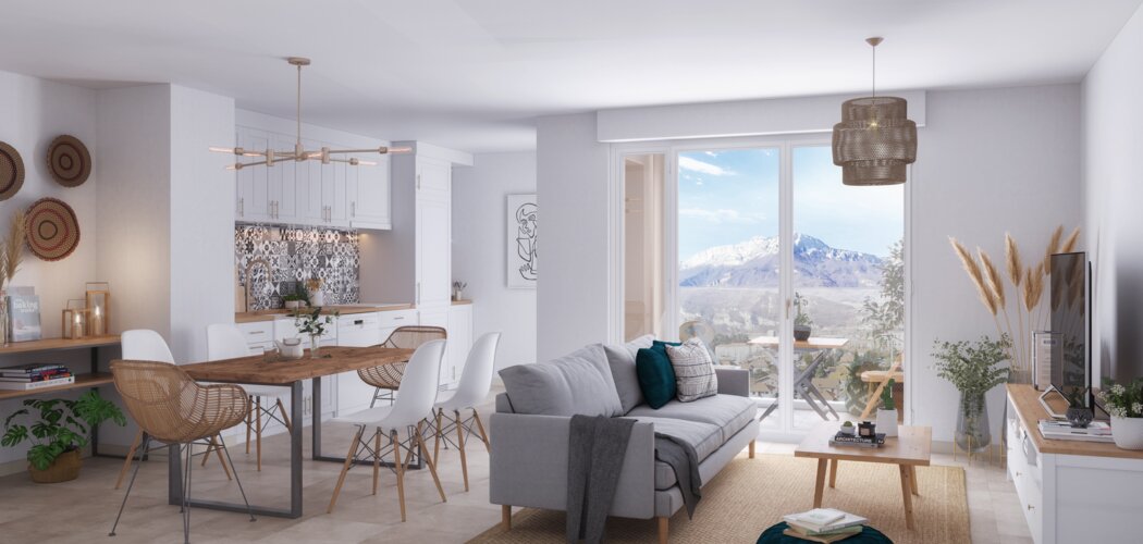 Programme immobilier neuf L'ELEGANCE - Echirolles : Appartements T2–T4 avec balcons, vues montagne et isolation RT2012 en pleine nature (38130) - Référence : 10951