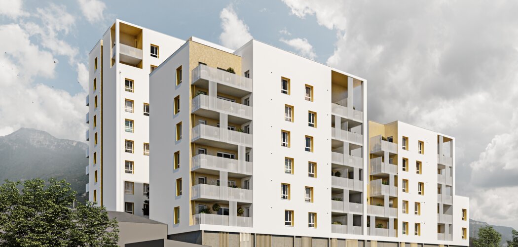 Programme immobilier neuf L'ELEGANCE - Echirolles : Appartements T2–T4 avec balcons, vues montagne et isolation RT2012 en pleine nature (38130) - Référence : 10951