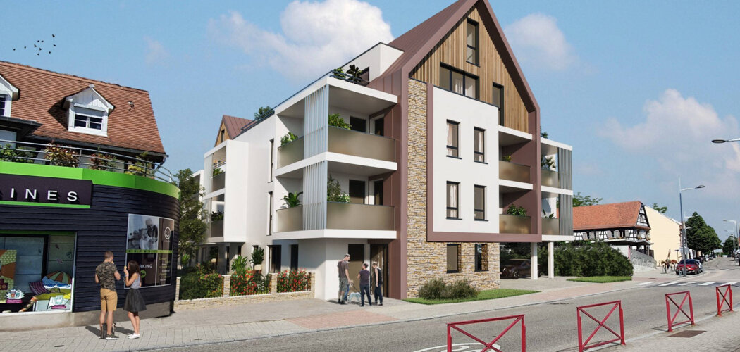 Programme immobilier neuf HARMONIA -  Eckbolsheim : appartements neufs du 2 au 6 pièces en plein hypercentre (67201) - Référence : 8335