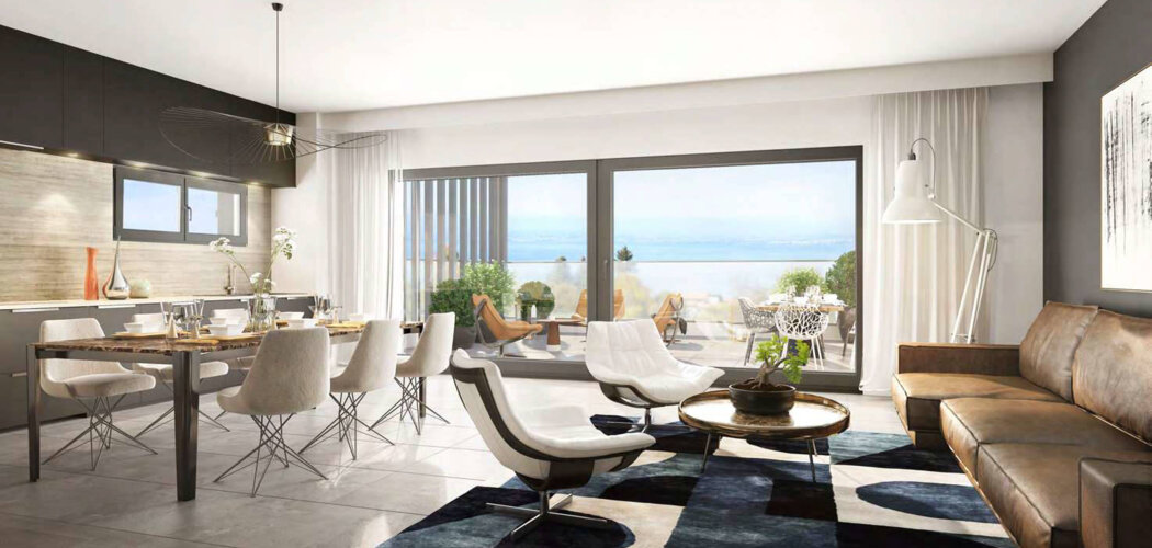 Programme immobilier neuf Hill Park seconde tranche - Évian-les-Bains panorama sur le lac Léman (74500) - Référence : 16164