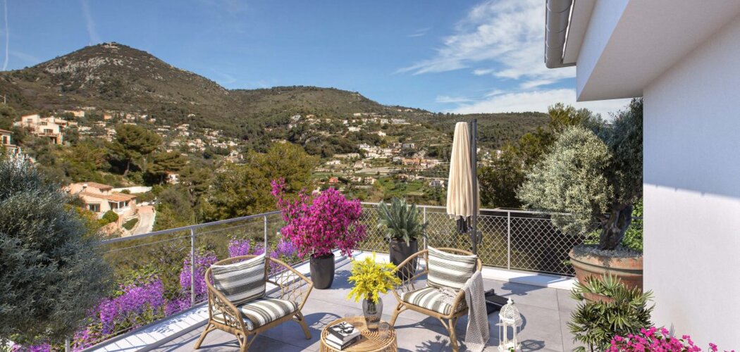 Programme immobilier neuf LES TERRASSES DU MONT -  Falicon : appartements neufs du studio au 4 pièces sur les hauteurs de Nice (06950) - Référence : 14395
