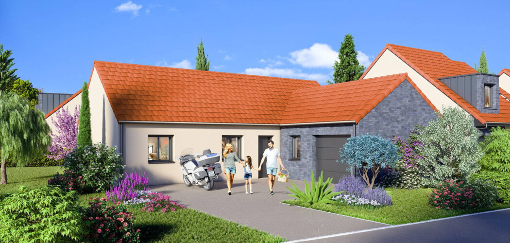 Programme immobilier neuf Résidence Pollux - Fampoux : Maisons T3–T5 avec jardins, garages et parking aérien à 15 min de la gare d'Arras (62118) - Référence : 12437