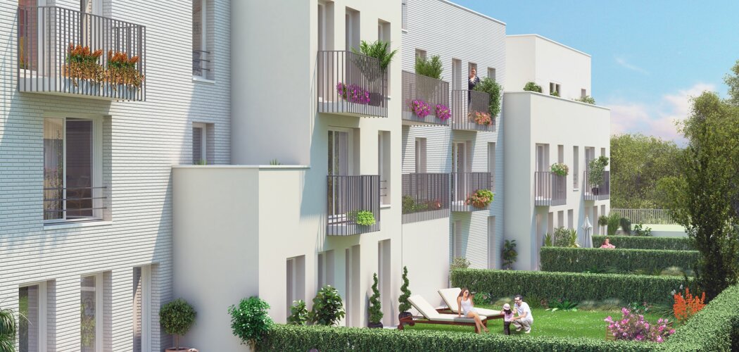 Programme immobilier neuf LE CLOS  DES GENETS - Fleury-Mérogis : Appartements T1–T3 avec balcons, terrasses et jardins privatifs dans le quartier des Joncs Marins (91700) - Référence : 1184
