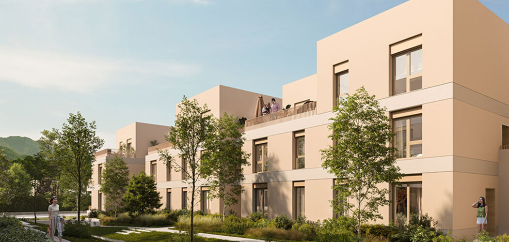 Programme immobilier neuf Sourcea - Fontaine écoquartier Porte du Vercors proche tram A (38600) - Référence : 15383