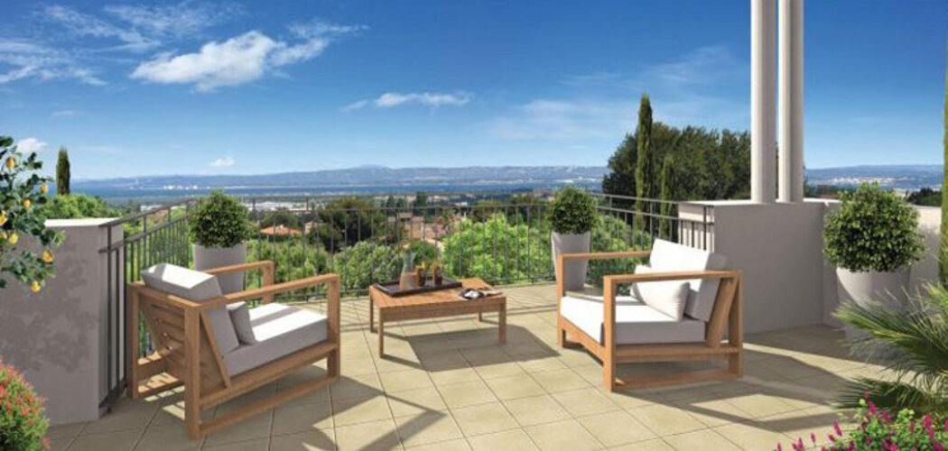Programme immobilier neuf LE CLOS AZUR - Gignac-la-Nerthe : 15 appartements T2–T4 avec terrasses, jardins et vue dégagée proche des commodités (13180) - Référence : 1047