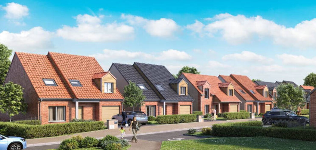 Programme immobilier neuf LE CLOS DU VAL DE LA SENSÉE - Gœulzin : Maisons T4–T5 avec jardins, garages et architecture typique dans un secteur calme (59169) - Référence : 11994