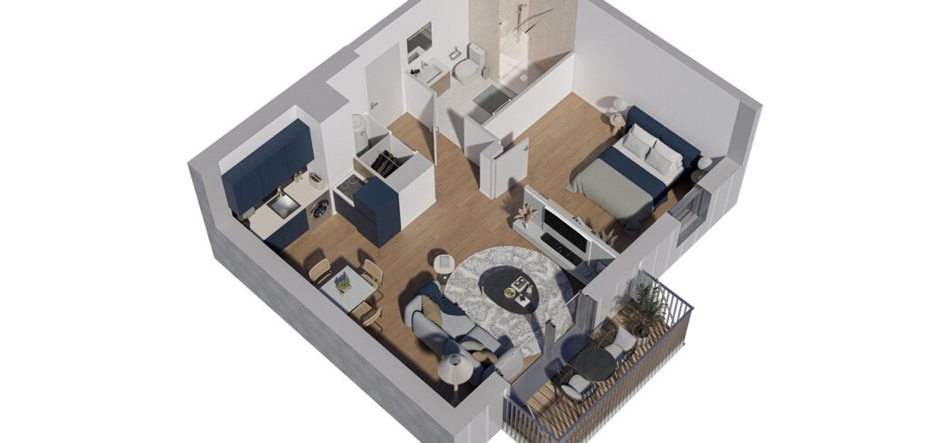 Programme immobilier neuf LA PASSERELLE – BÄTIMENTS 3 ET 4 du lot A lotissement Ilot Mairie - Gouesnou cœur de ville aux portes de Brest (29850) - Référence : 17770