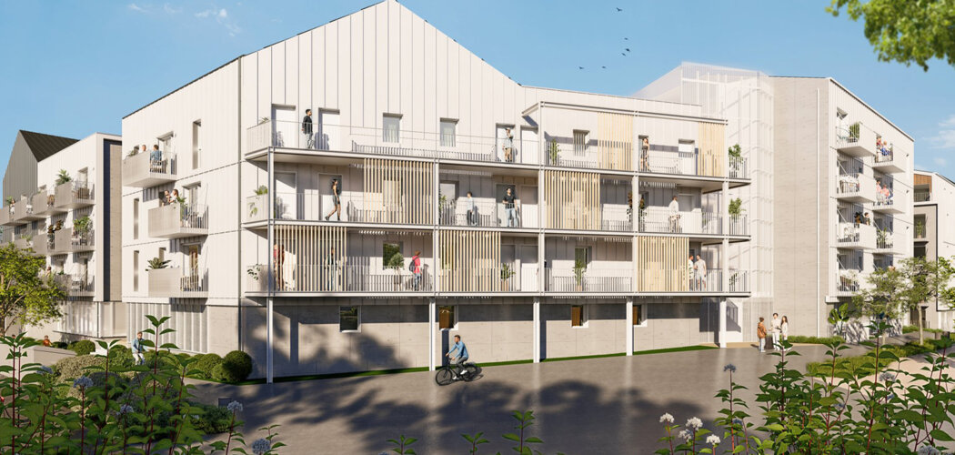 Programme immobilier neuf LA PASSERELLE – BÄTIMENTS 3 ET 4 du lot A lotissement Ilot Mairie - Gouesnou cœur de ville aux portes de Brest (29850) - Référence : 17770