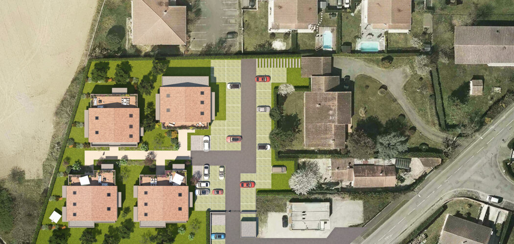Programme immobilier neuf SAISONS - Gratentour : 34 appartements neufs dans un secteur résidentiel calme (31150) - Référence : 7407