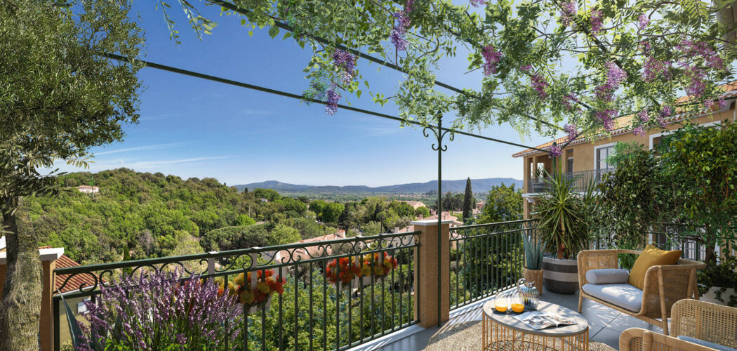 Programme immobilier neuf FEERIES PROVENCALES - Grimaud : Appartements T2–T4 avec terrasses, piscine commune et proximité plage (83310) - Référence : 14658