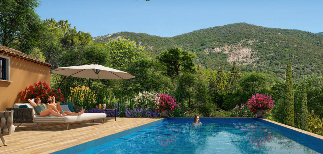 Programme immobilier neuf FEERIES PROVENCALES - Grimaud : Appartements T2–T4 avec terrasses, piscine commune et proximité plage (83310) - Référence : 14658
