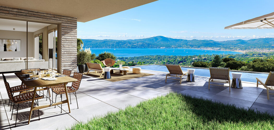 Programme immobilier neuf LES VILLAS DE BEAUVALLON - Grimaud Beauvallon villas de prestige avec vue mer (83310) - Référence : 13603