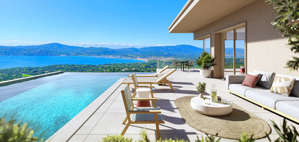 Programme immobilier neuf LES VILLAS DE BEAUVALLON - Grimaud Beauvallon villas de prestige avec vue mer (83310) - Référence : 13603