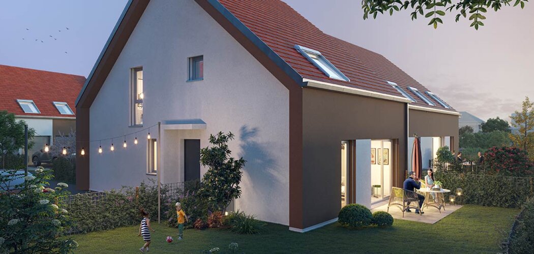 Programme immobilier neuf Les Jardins d'Ostara - Haguenau : maisons neuves et appartements proche IUT (67500) - Référence : 18036