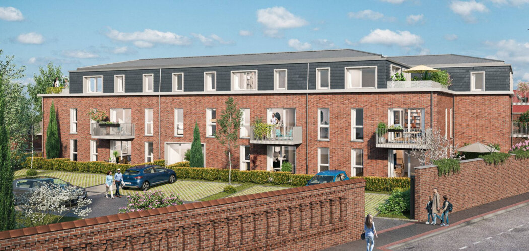 Programme immobilier neuf Villa Saint Charles - Hem : Appartements T2–T4 avec balcons, cœur d’îlot paysager et proximité bourg (59510) - Référence : 14565