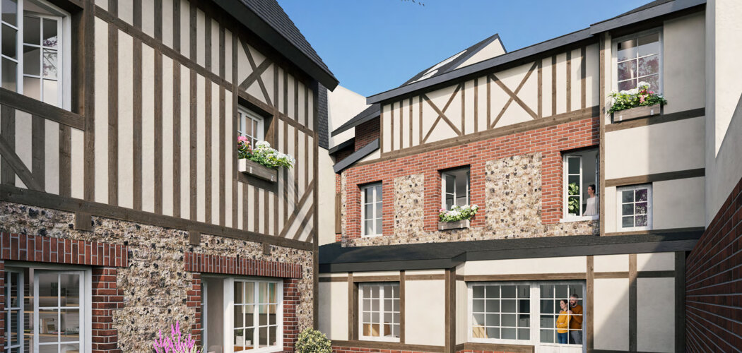 Programme immobilier neuf Le Clos des Arts - HONFLEUR - Honfleur réhabilitation en cœur de ville près du Vieux Bassin (14600) - Référence : 14522
