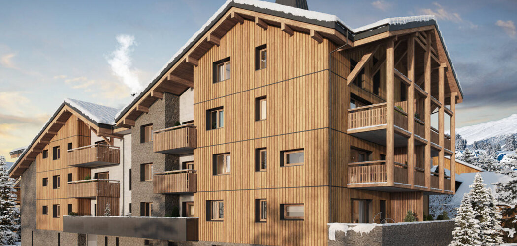 Programme immobilier neuf 1860 - Huez, résidence neuve et proximité Palais des Sports en cœur de station (38750) - Référence : 15394