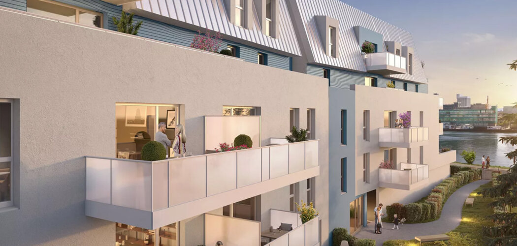Programme immobilier neuf Au Fil de l'Eau - Huningue appartements avec extérieurs près de Bâle (68330) - Référence : 18014