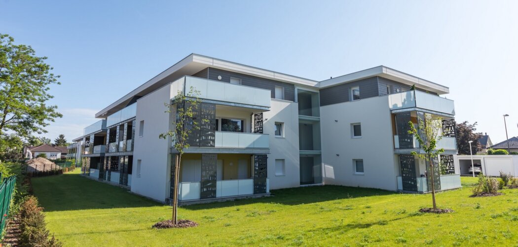 Programme immobilier neuf LES ALLEES DE KLIMT II - Illzach : Appartements T2–T5 et maisons avec terrasses, garage à vélos et chauffage au sol à 4 min du centre de Mulhouse (68110) - Référence : 6544