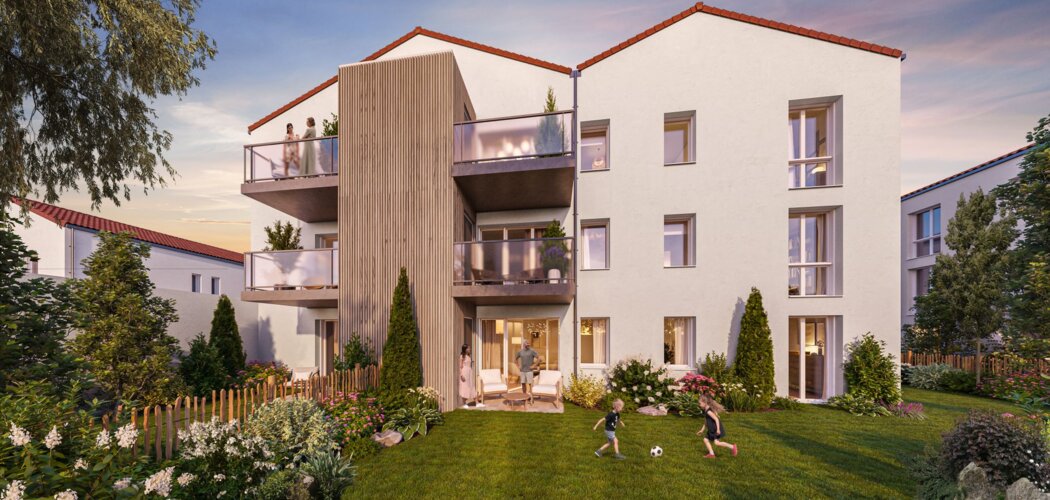 Programme immobilier neuf Nature & Sens - La Roche-sur-Yon : 46 logements neufs T1–T6 dans le quartier de la Ripardière (85000) - Référence : 15792