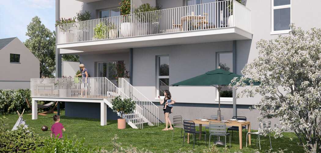 Programme immobilier neuf LOUISE DE BOURBON - La Ville-aux-Dames : appartements neufs du studio au 3 pièces à 8 km de Tours (37700) - Référence : 15353