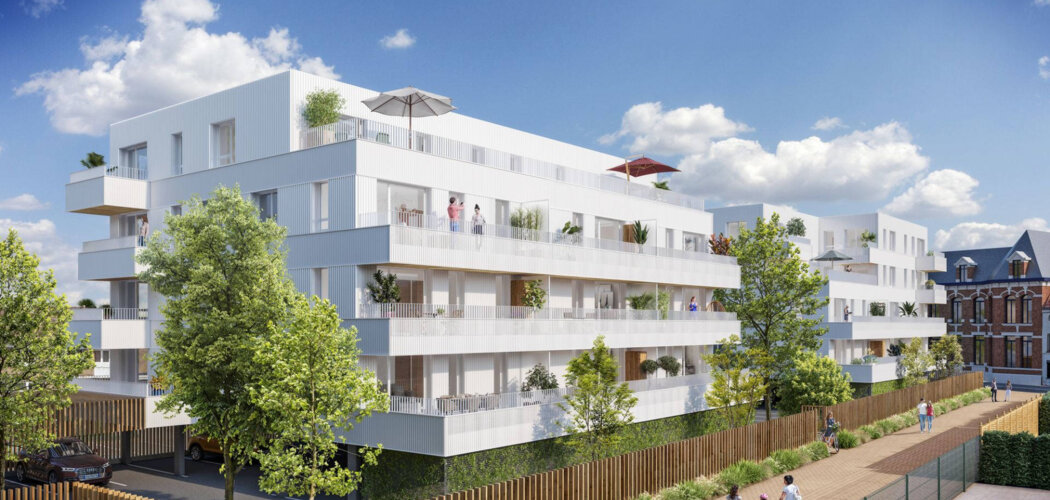 Programme immobilier neuf OXYGeNE - Lannoy : Appartements T2–T4 avec terrasses, parquet et stationnements proche de la Mairie (59390) - Référence : 10844