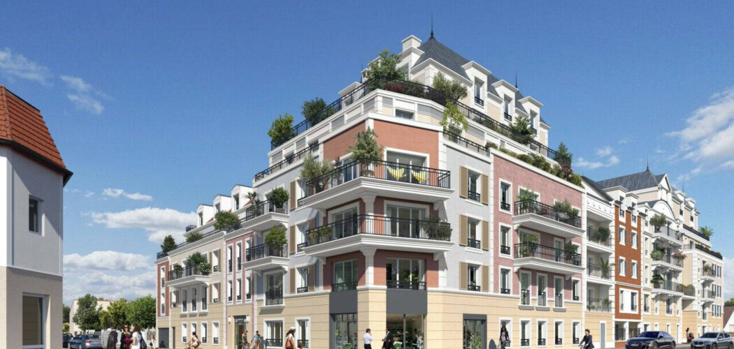 Programme immobilier neuf Les Terrasses d'Amelia - Le Blanc-Mesnil : Appartements T2–T5 avec terrasses, parking sécurisé et proximité RER B gare de Drancy (93150) - Référence : 7120