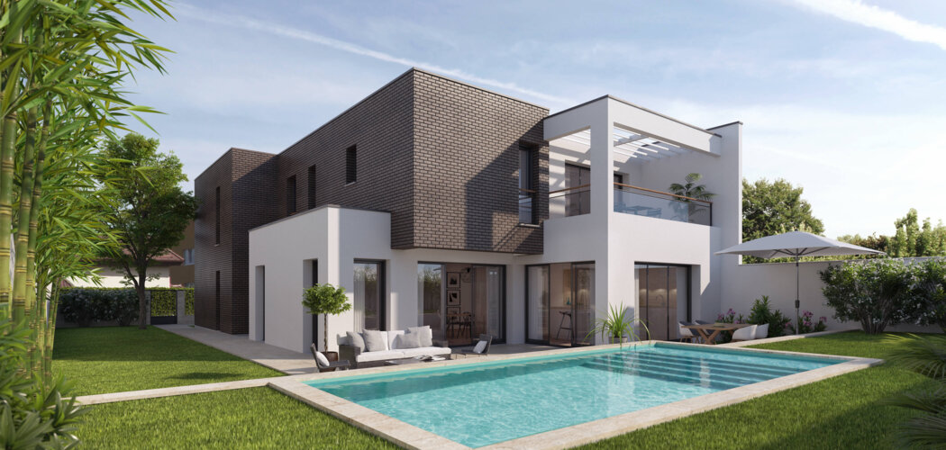 Programme immobilier neuf Villa Lumière - Le Bouscat : maisons neuves 5 pièces avec piscine en quartier résidentiel (33110) - Référence : 8040