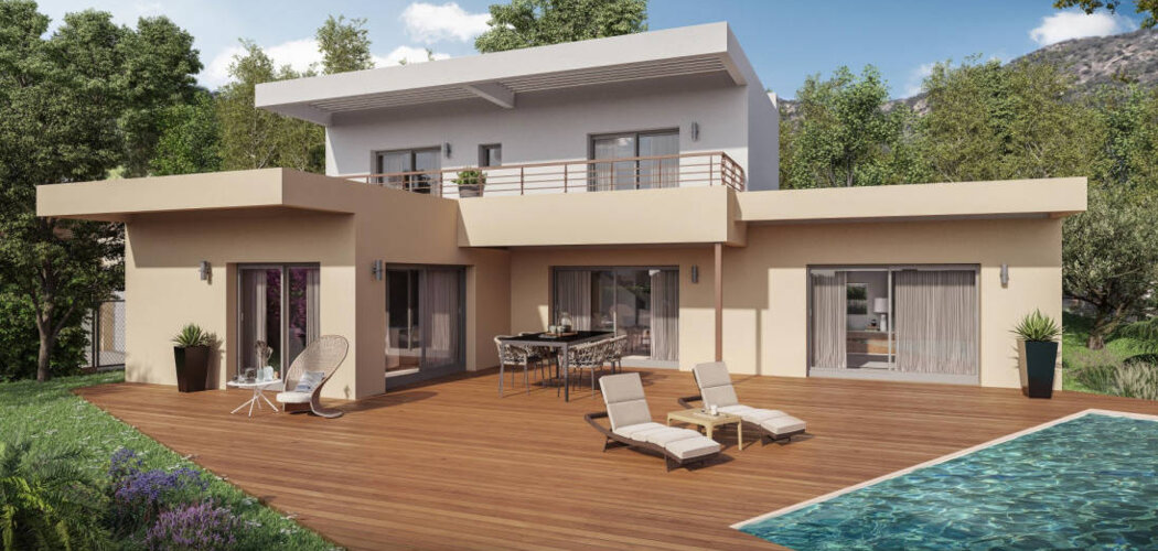 Programme immobilier neuf L'ECRIN - Le Lavandou, maisons neuves et piscine privative à 500 m des plages (83980) - Référence : 16941