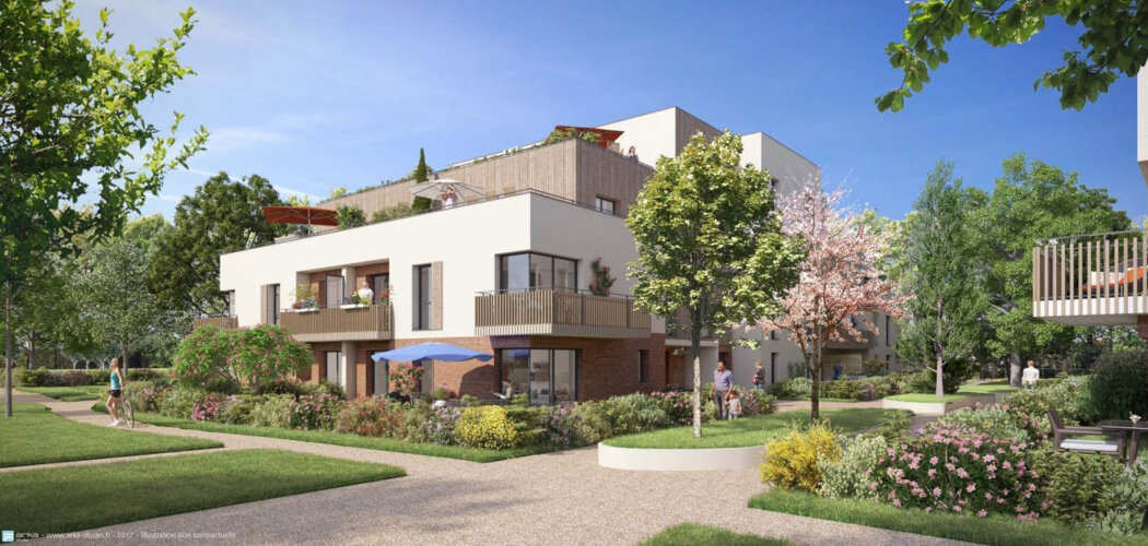 Programme immobilier neuf LE DOMAINE DE SULLY - Le Mesnil-Saint-Denis : Maisons et appartements T3–T4 avec balcons, terrasses et toiture végétalisée proche de Saint-Quentin-en-Yvelines (78320) - Référence : 2233