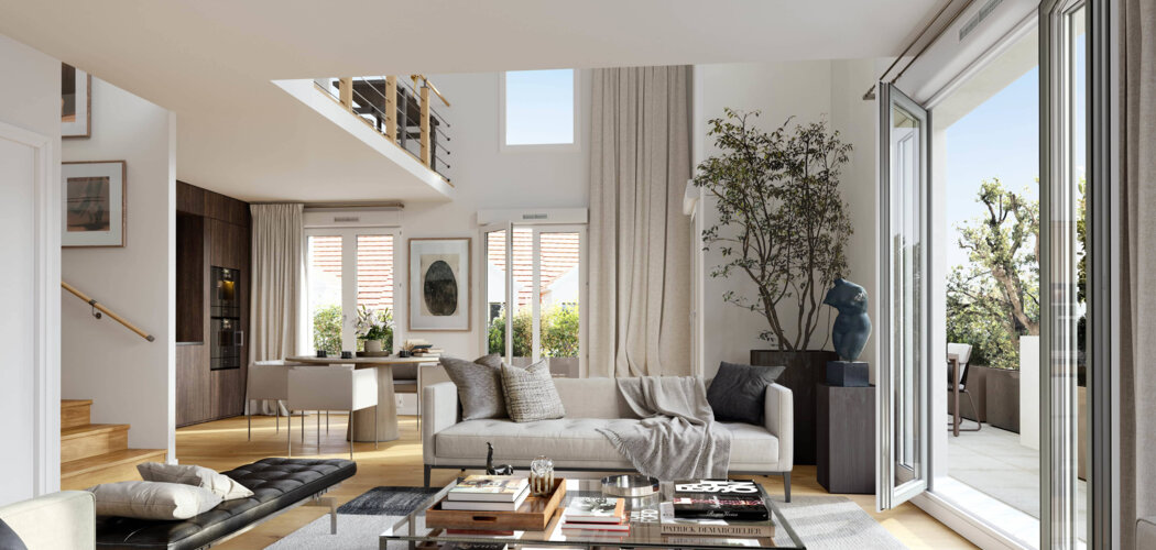 Programme immobilier neuf Agapanthe - Le Plessis-Robinson : Appartements studio–T5 avec balcons, terrasses et parc vénitien au cœur du quartier Descartes (92350) - Référence : 14254