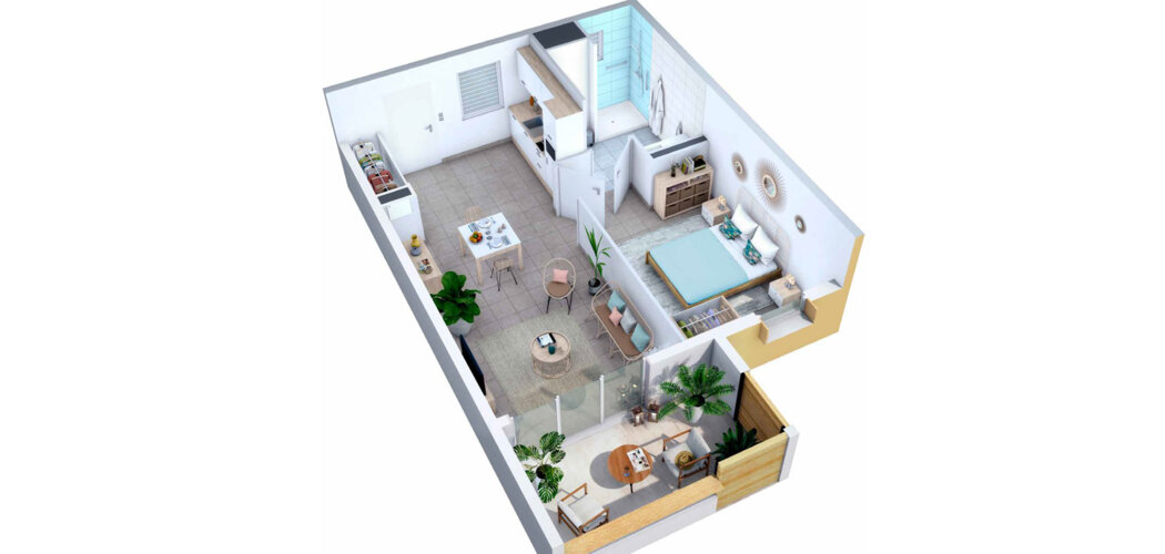 Programme immobilier neuf LES SENIORIALES - Le Tampon investissement senior à 500 m du centre (97430) - Référence : 17354